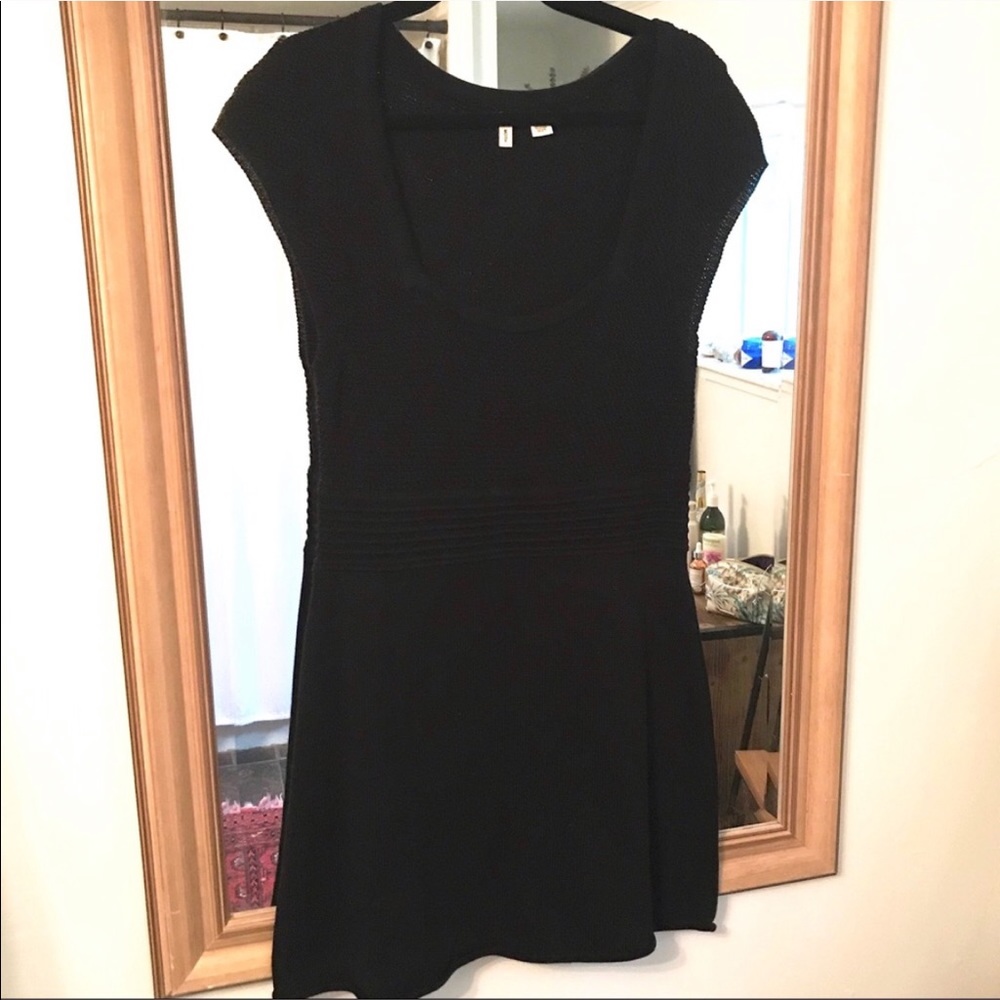 ANTHROPOLOGIE | Moth Black Knit Dress (L)